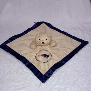 Baby fanatics New England patriots teddy bear fleece satin trim lovey security